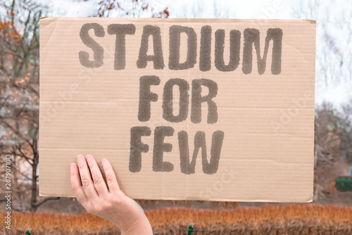 Konstfotografi "Stadium for few" Arenas are becoming accessible only to the wealthy