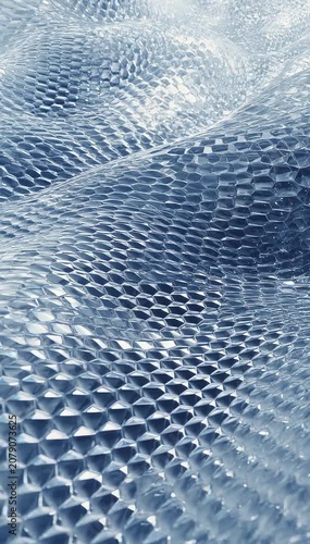 Transparent membranes drift smoothly forming evolving moiré patterns in elegant seamless abstract optical motion