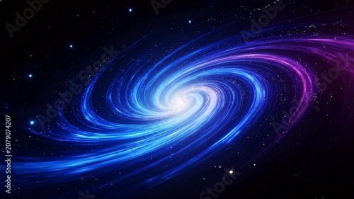 Colorful spiral galaxy in space