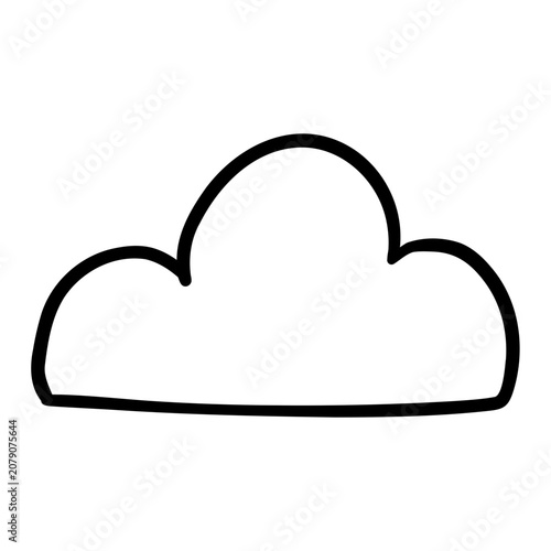 A hand-drawn cloud icon representing weather, online storage, and cloud services.
