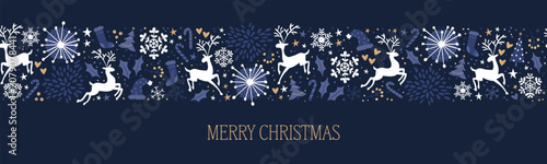 Canvastavla Beautiful christmas doodles seamless pattern - hand drawn and detailed, great fo