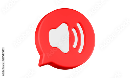 sound icon 3d render circle bubble