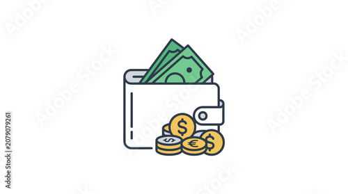 Wallet with Money Cash.