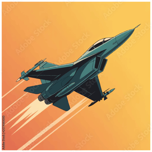Sleek modern fighter jet soaring through the sky with incredible speed.