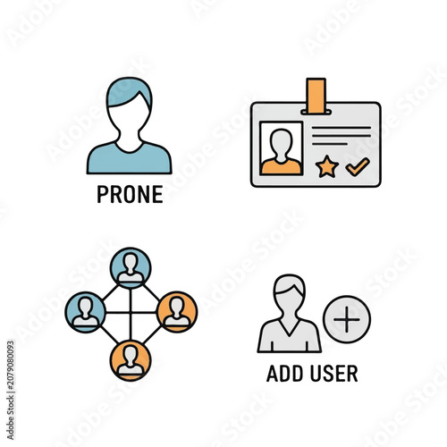 User Management Icons Set for Digital Platforms.