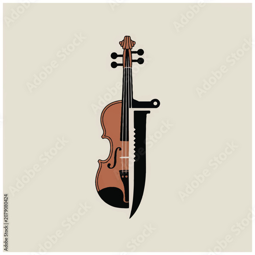 Violin and Scimitar Musical Instrument.