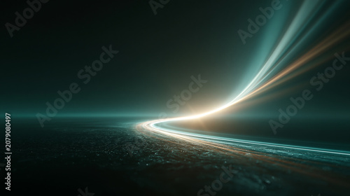 Deep Teal and Cyan Light Leak Overlay with Warm Orange Tones