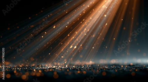 Warm Amber and Honey Dramatic God Rays with Golden Bokeh