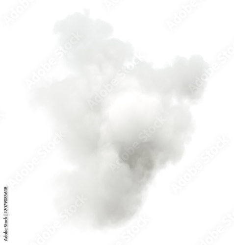 Smooth spreading cloud mass atmosphere on transparent backgrounds 3d illustration png