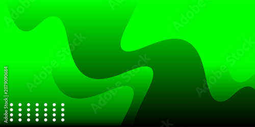 Abstract lime green gradient background with dynamic wavy shapes