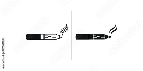 Obraz na plátne Vape pen and electronic cigarette icons set with vapor smoke effect for smoking