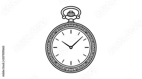 Foto Vintage Pocket Watch Illustration - Classic Timepiece Icon