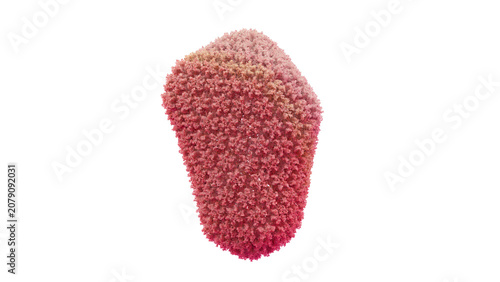 3D HIV-1 Capsid Fullerene Cone Shell, Scientifically Accurate Atomic-level Resolution 186 Hexamers 12 Pentamers via Cryo-EM, Pathogenic Retrovirus Human Immunodeficiency Virus 3d render 16 bit image.