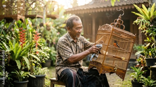 senior woman in the garden with spade