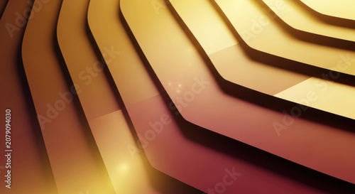 Abstract layered lines with warm color gradient and shiny light effects