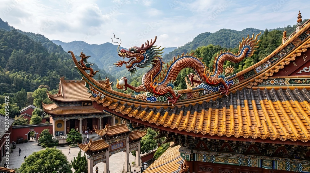 Obraz premium chinese temple roof