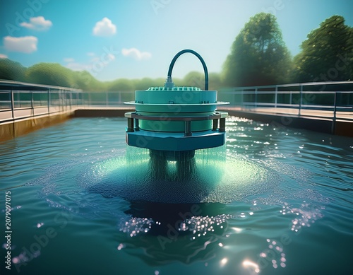fine bubble diffuser releasing aeration into an activated sludge tank