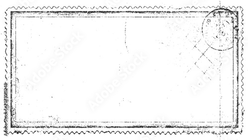 Bild auf Leinwand Vintage blank postage stamp with perforated edges and postmark imprint empty