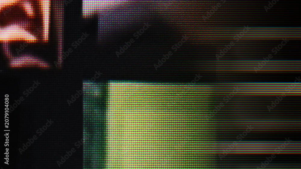 Fototapeta premium Display technology macro pixels screen glitching visual background