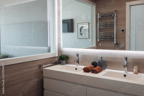 Luxury Modern Apartment Interior with Panoramic City View, Contemporary Living Room Design