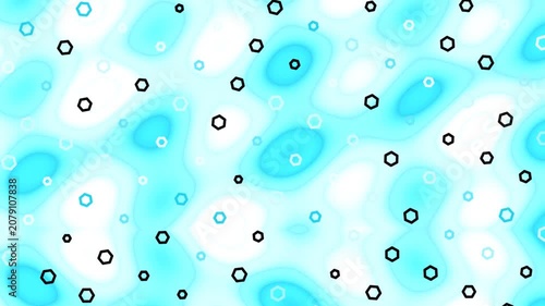 Abstract circles and dots arranged on a white background