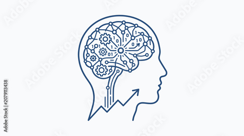 A creative mind with gears and cogs.