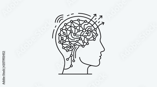 A line drawing of a stressed person.