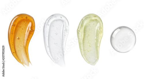 Tableau sur toile Cosmetic gel fluid and cream textures on transparent background