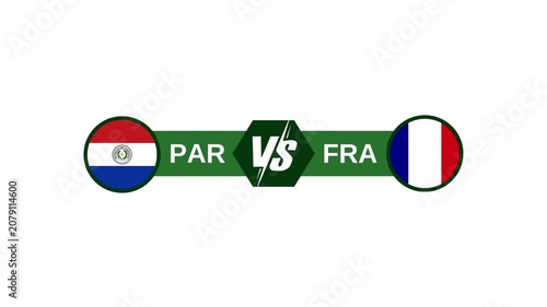 Paraguay Vs France Football Match Scoreboard Graphic Animation