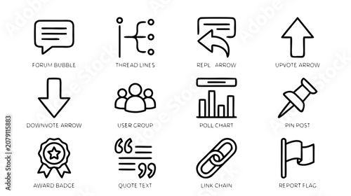 Forum and discussion icons set