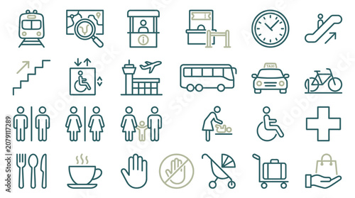 Transportation icons display people with disabilities and daily activities on 2026-06-27