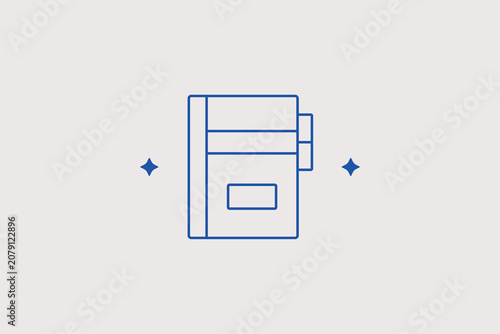Photos Hardcover personal diary with dividing bookmarks line icon for stationery store