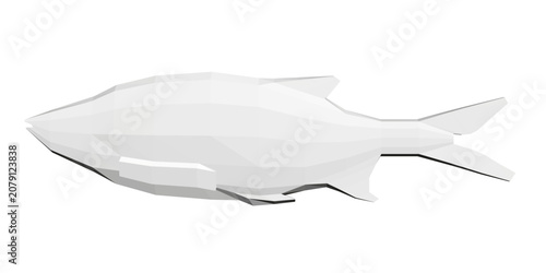 Bild auf Leinwand Low poly fish vector illustration with white polygonal shapes and crisp clean design