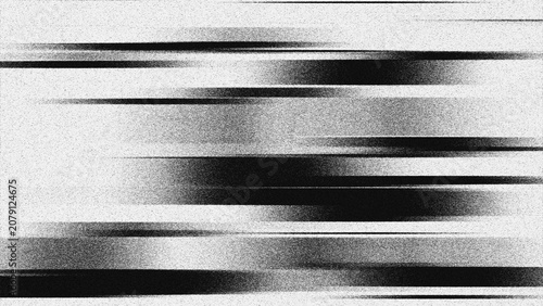 Cuadro en lienzo Monochromatic horizontal speed lines abstract background with grainy noise textu