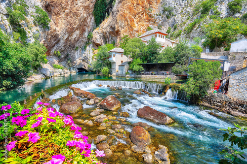 Amazing Dervish monastery or tekke at the Buna River spring in the town of Blagaj.