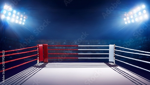 empty ring boxing arena background generative ai