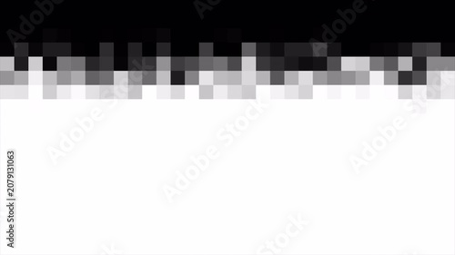 Pixel transition animation, digital mosaic wipe effect, block reveal overlay, glitch scene change, abstract pixelated dissolve, video editing motion graphic