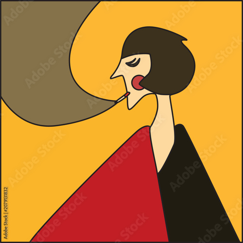 Colorful painting of a woman