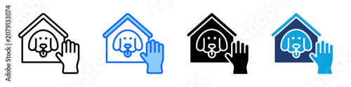 Obraz na płótnie Animal Sanctuary Icon Set Multi Style Vector Illustration