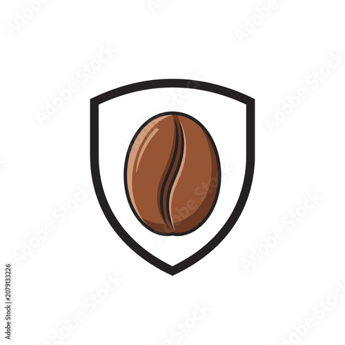 Coffee Bean Shield Logo