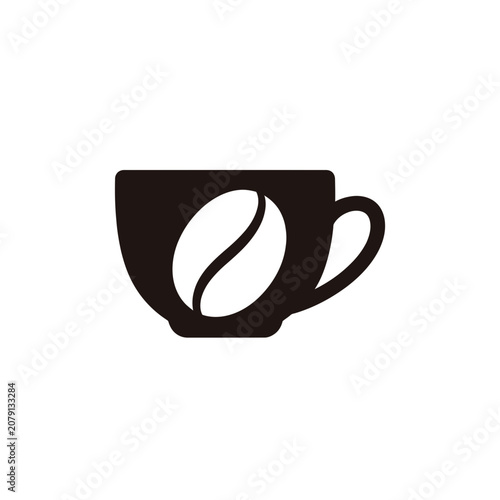 Coffee cup icon with bean