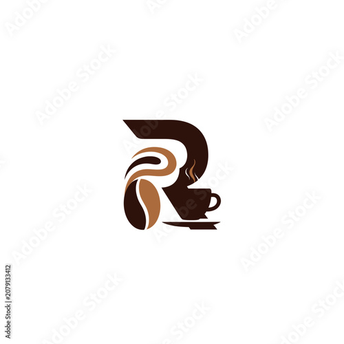 Coffee Logo R Letter