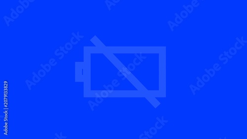 Digital low battery charging status indicator animation on Alpha Channel. No energy, warning, critical level. Technologies concept. Device. Battery status indicator.