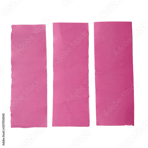 Two pink bookmarks or dividers on flat surface isolated on transparent background