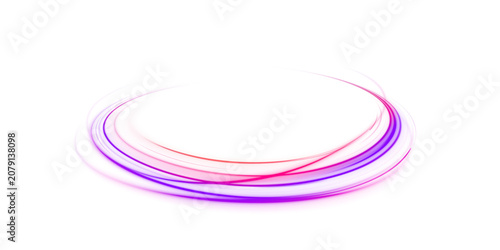Fényképezés Colorful light swirls expand into dynamic futuristic loops with radiant glow