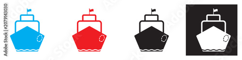 Photos Cruise ship solid icon isolated on transparent and dark backgrounds
