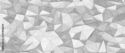 Fotografie Clean abstract white geometric pattern with connected points and lines