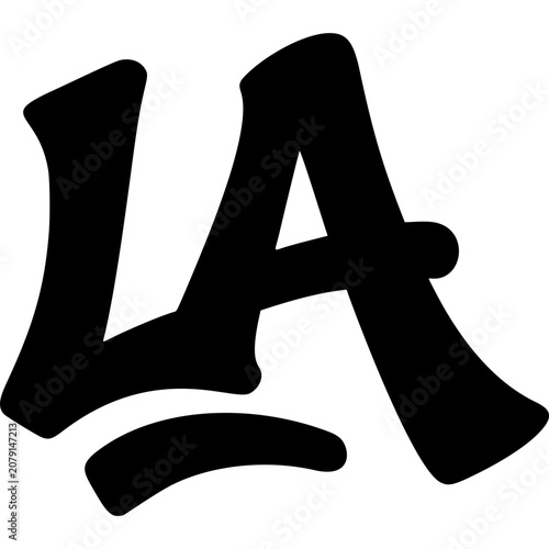 LA Graffiti Glyph Icon Vector