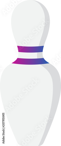 Bowling Pin with Gradient Stripes Illustration