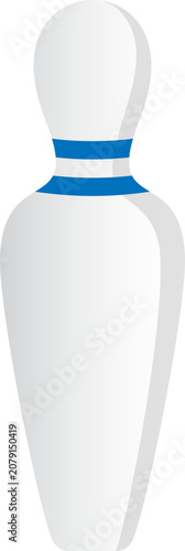 Bowling Pin with Blue Stripes Illustration